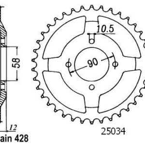 Couronne Nx 125 Italie 1989-1998 - 428 - 50 Dents - Similaire JTR271