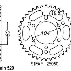 Couronne Gpz 400 (Ps49) 1984-1987 - 520 - 38 Dents - Similaire JTR1478