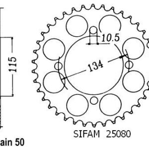 Couronne 750 Elefant 1987-1989 - 530 - 46 Dents - Similaire JTR718