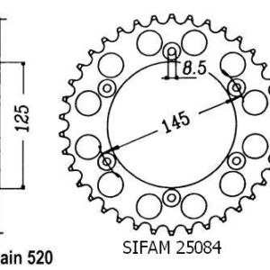 Couronne 125 W8 R 1991-1995 - 520 - 46 Dents - Similaire JTR698