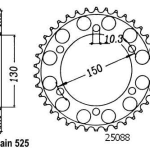 Couronne Xrv 650 A-twin 1988-1992 - 525 - 49 Dents - Similaire JTR300