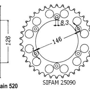Couronne Suzuki - 520 - 51 Dents - Similaire JTR808
