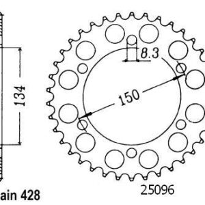 Couronne 125 Kmx 1986-1999 200 Kmx 1988-1992 - 428 - 48 Dents - Similaire JTR463