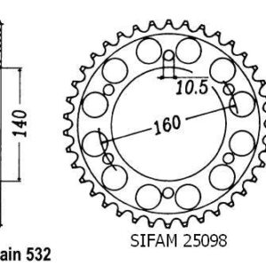 Couronne Zx-2010 Tomcat 1988-1991 - 532 - 45 Dents - Similaire JTR503