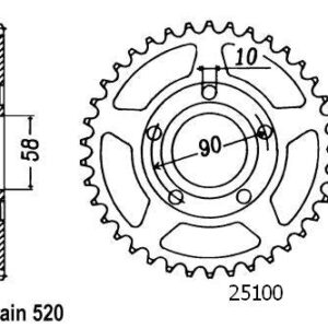 Couronne Nsr 125 1990-1998 - 520 - 36 Dents - Similaire JTR604