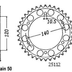 Couronne Gsx-r 750 W 1996-1997 - 530 - 43 Dents - Similaire JTR499