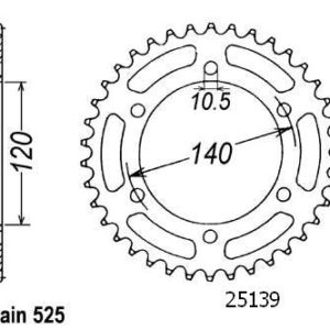 Couronne Gsx-r 600 1997-2001 - 525 - 46 Dents - Similaire JTR498