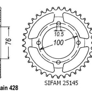 Couronne Rg 125 Wolff/Fun 1992 - 428 - 47 Dents - Similaire JTR1806
