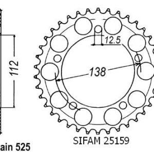 Couronne Cbr600f 1999-2000 - 525 - 45 Dents - Similaire JTR1304