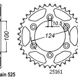 Couronne Ducati 916 St4 99 - 525 - 43 Dents - Similaire JTR745