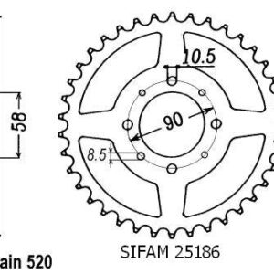 Couronne Vt 125 Shadow - 520 - 41 Dents - Similaire JTR273