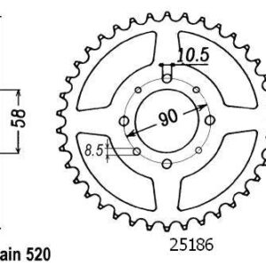 Couronne Xl 125 Varadero 2000-2001 - 520 - 44 Dents - Similaire JTR273