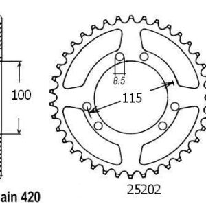 Couronne Gilera 50 Gsm 1999 - 420 - 46 Dents - Similaire JTR2076