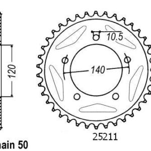 Couronne Triumph 955 I Rs 2001-2004 - 530 - 44 Dents - Similaire JTR1800