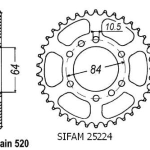 Couronne Quad 400 Kfx/Ltz - 520 - 40 Dents - Similaire JTR1826