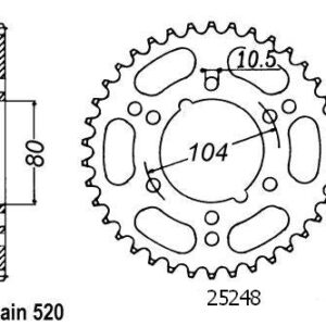 Couronne Polaris 250 Trail Blazer - 520 - 36 Dents - Similaire JTR1478