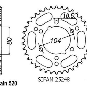 Couronne Polaris 500 Scrambler - 520 - 38 Dents - Similaire JTR1478