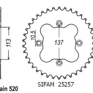 Couronne LT-Z 400 09 - 520 - 40 Dents - Similaire JTR1760