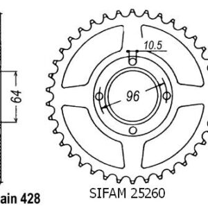 Couronne Cg 125 E 2004 - 428 - 45 Dents - Similaire JTR218