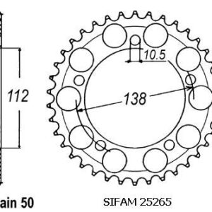 Couronne Yzf R6 1999-2002 - 530 - 48 Dents - Similaire JTR1871