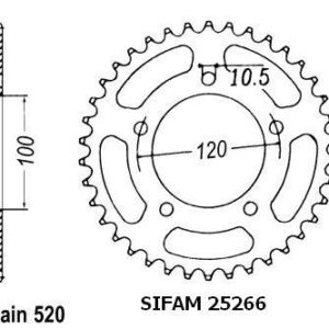 Couronne Aprilia 125 Rs 2006 - 520 - 40 Dents - Similaire JTR703