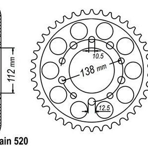 Couronne Racing Alu Yzf 600 R6 1999-2002 44 Dents - Similaire JTA1303