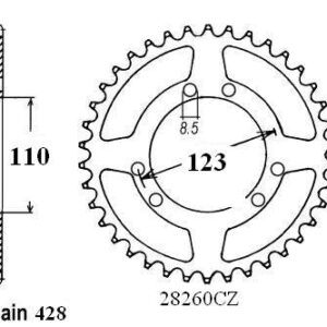 Couronne Hrd 50 - 428 - 56 Dents - Similaire JTR2070