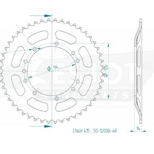 Couronne Acier TT KTM - 415 - 48 Dents - Made in Germany
