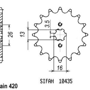 Pignon TT Suzuki - 420 - 12 Dents - Similaire JTF563