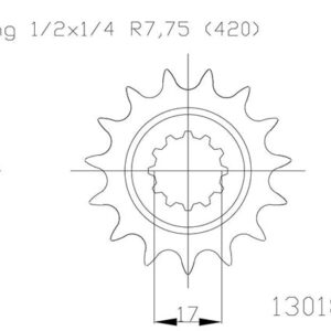 Pignon Minarelli AM6 - 420 - 12 Dents - Similaire JTF1120