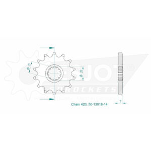 Pignon Minarelli AM6 - 420 - 14 Dents - Made in Germany