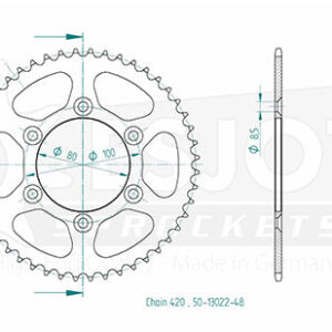 Couronne ESJOT pour Rieju 50cc - Pas 420 - 48 dents