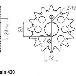 Pignon TT Lightweight - 420 - 15 Dents - Similaire JTF1310