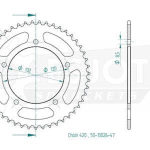 Couronne Acier 420 - 47 dents - Similaire JTR23