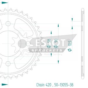 Couronne Acier - 38 Dents - Made in Germany