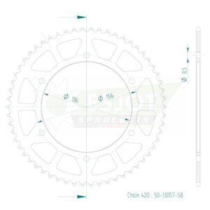 Couronne acier 420 - 58 dents - made in germany