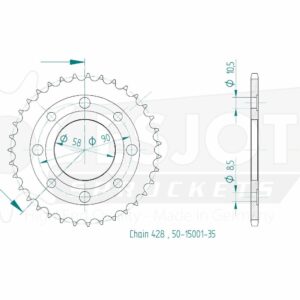 Couronne Acier Honda - 428 - 35 Dents - Similaire JTR269