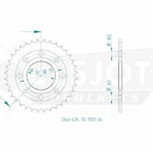 Couronne Acier TT Honda - 428 - 36 Dents - Similaire JTR269