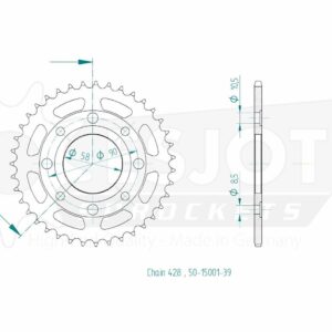 Couronne Acier TT Honda - 428 - 39 Dents - Similaire JTR269