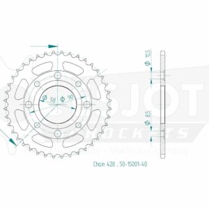 Couronne Acier TT Honda - 428 - 40 Dents - Similaire JTR269