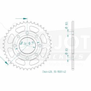 Couronne Acier TT Honda - 428 - 42 Dents - Similaire JTR269