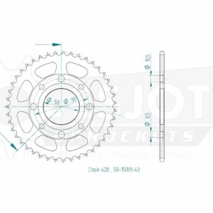 Couronne Acier TT Honda - 428 - 43 Dents - Similaire JTR269