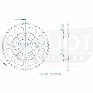 Couronne Acier TT Honda - 428 - 44 Dents - Similaire JTR269