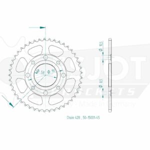 Couronne Acier TT Honda - 428 - 45 Dents - Similaire JTR269