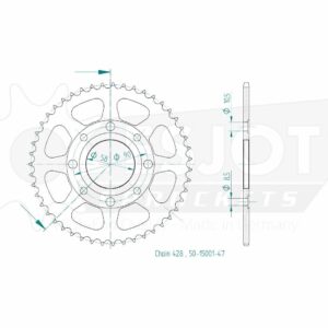 Couronne Acier TT Honda - 428 - 47 Dents - Similaire JTR269