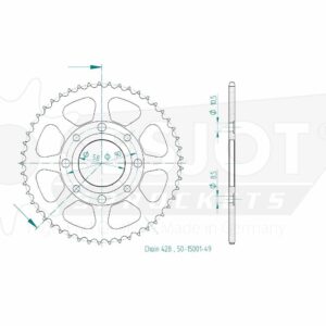 Couronne Acier TT Honda - 428 - 49 Dents - Similaire JTR269