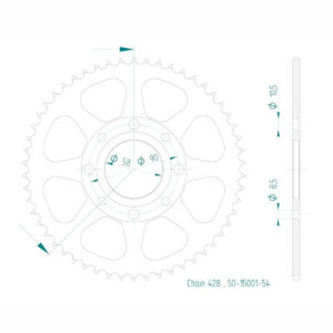 Couronne Esjot 428 - 54 dents - Similaire JTR269