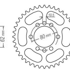 Couronne Acier TT Yamaha - 428 - 49 Dents - Similaire JTR843