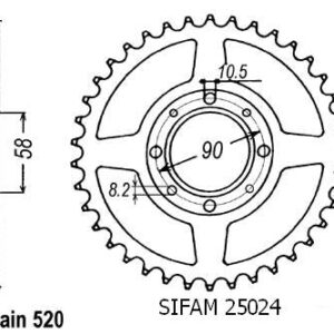Couronne Acier TT Yamaha - 428 - 53 Dents - Made in Germany