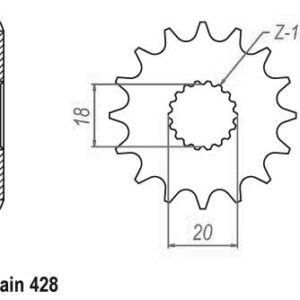 Pignon TT Suzuki - 428 - 12 Dents - Made in Germany